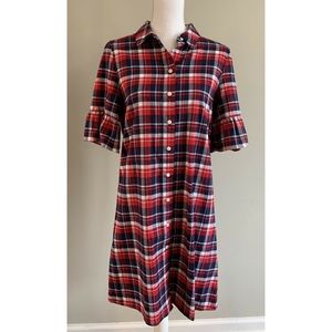 Draper James, Red White and Navy Blue Plaid Dress